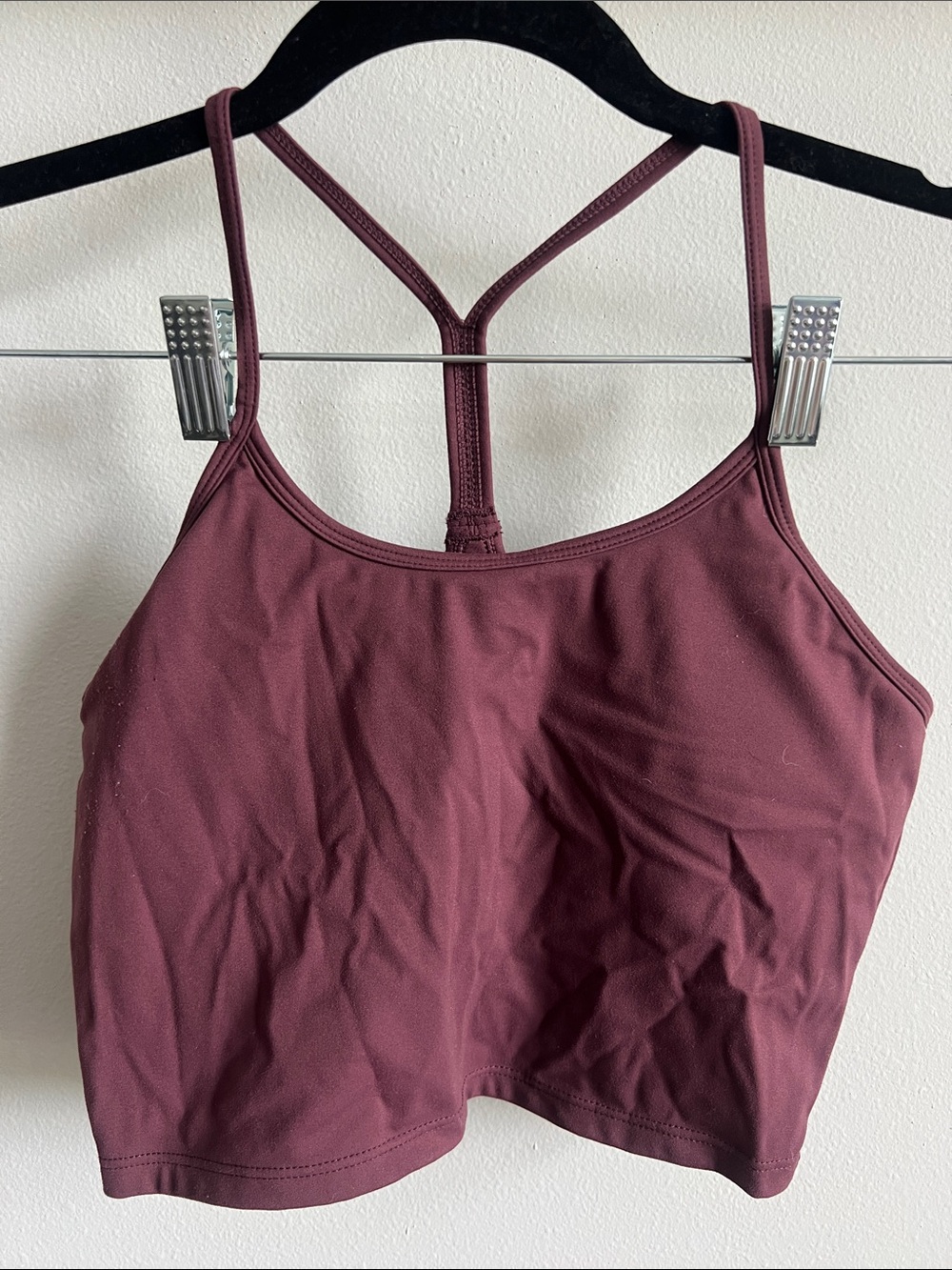 Women’s Racerback Crop Bralette - Deep Burgundy